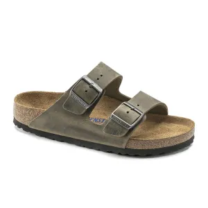 Birkenstock Arizona Soft Footbed Slide Sandal (Unisex) - Faded Khaki Oiled Leather