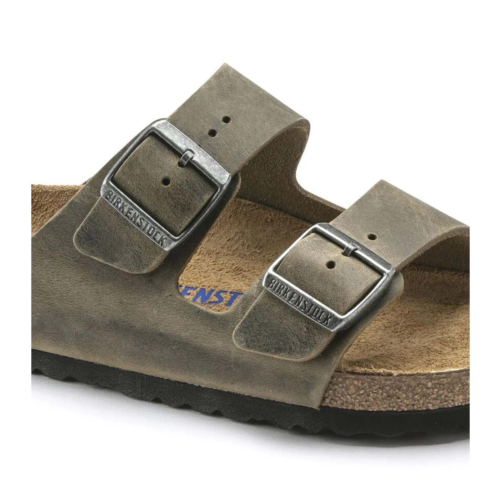 Birkenstock Arizona Soft Footbed Slide Sandal (Unisex) - Faded Khaki Oiled Leather