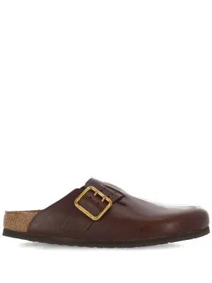 Boston Bold Mules in Brown Leather