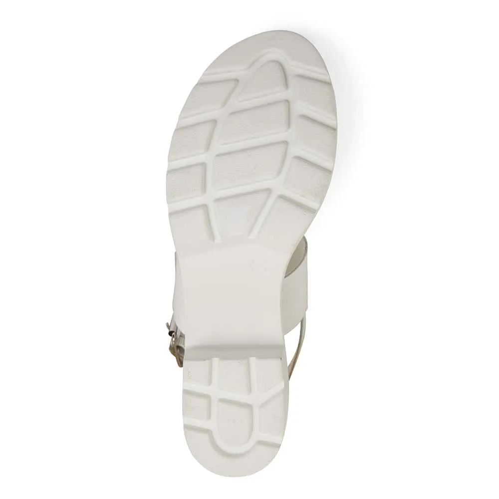 Carly Heel in White Leather