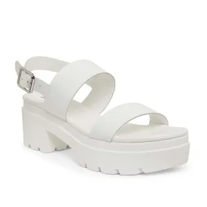 Carly Heel in White Leather