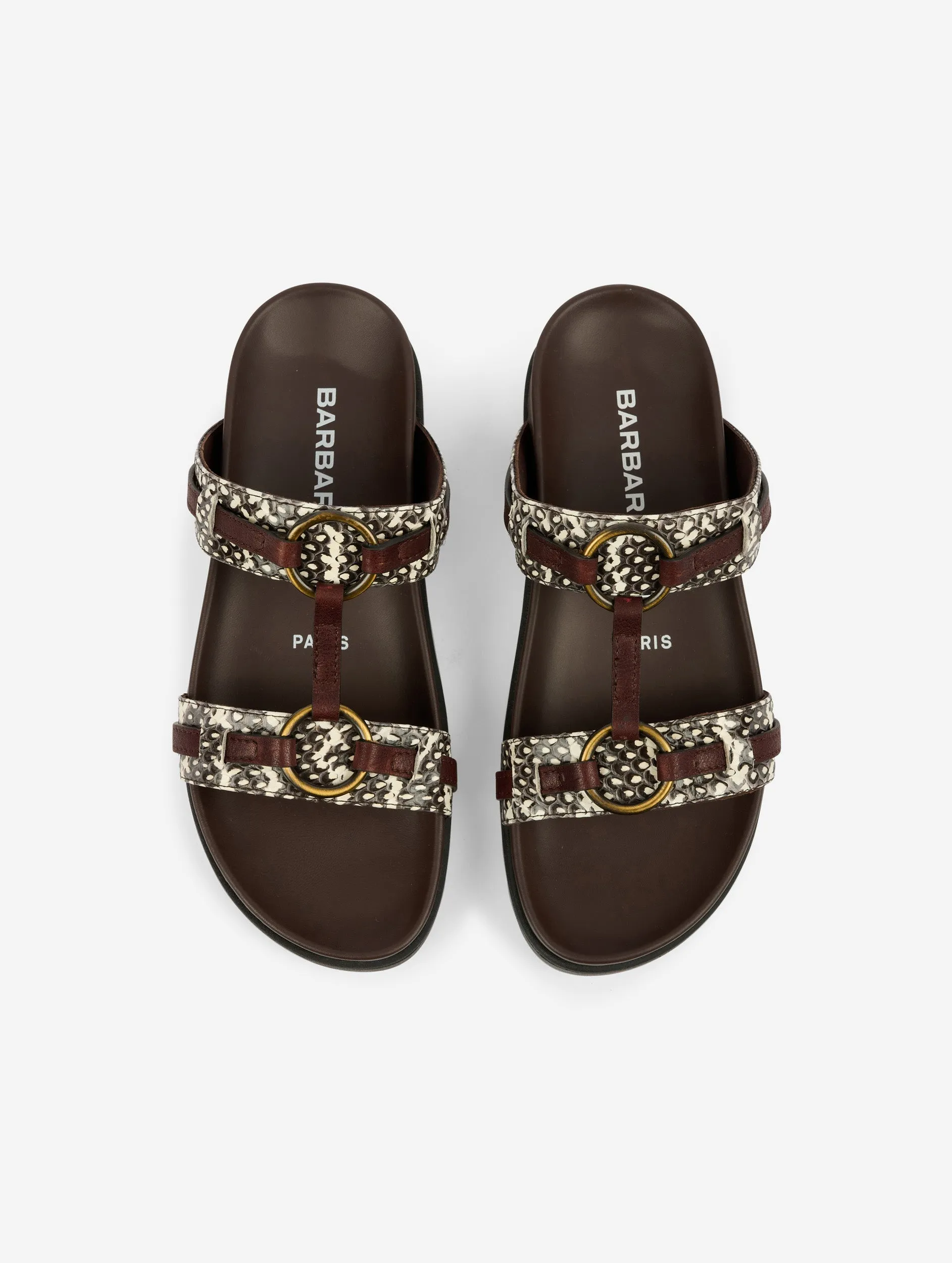 Chocolate and roccia watersnake anatomic sandals