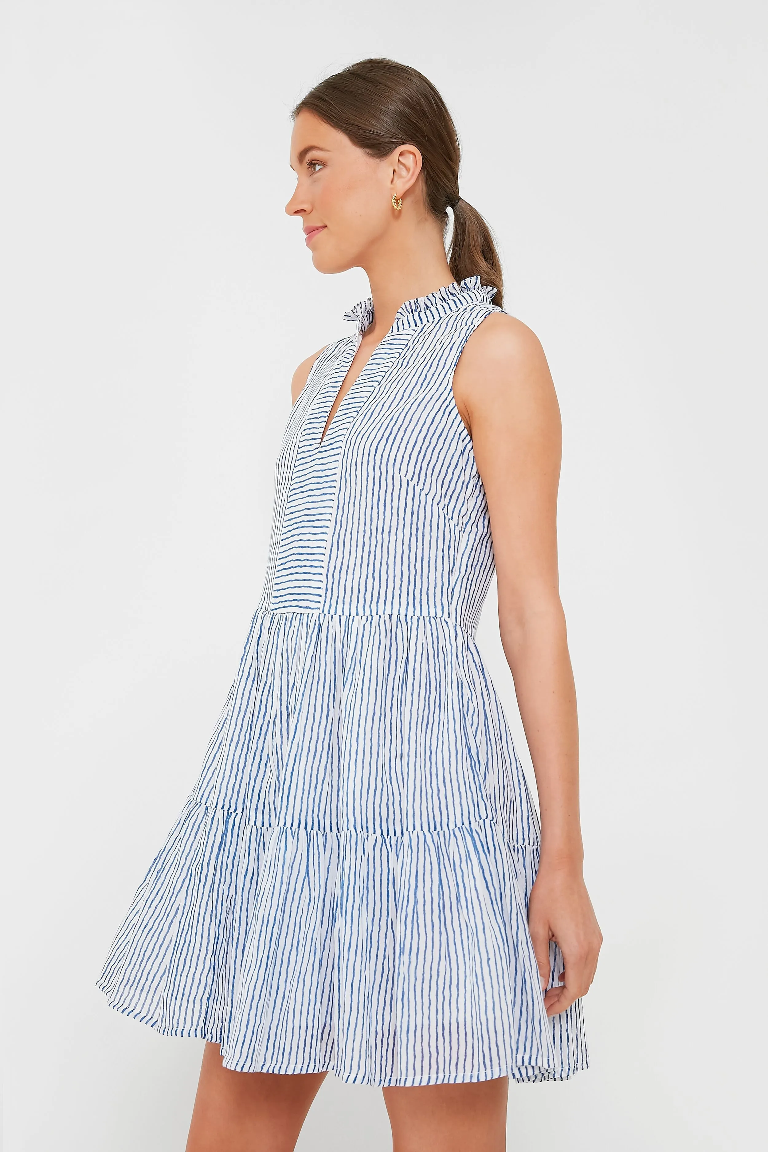 Exclusive Blue Wiggy Yoke Dress