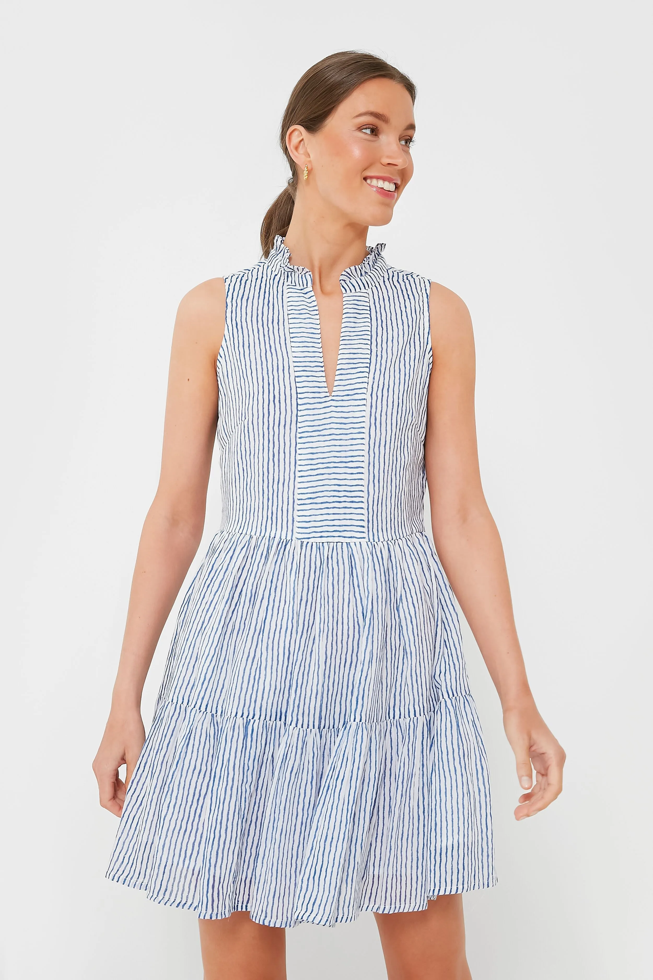 Exclusive Blue Wiggy Yoke Dress