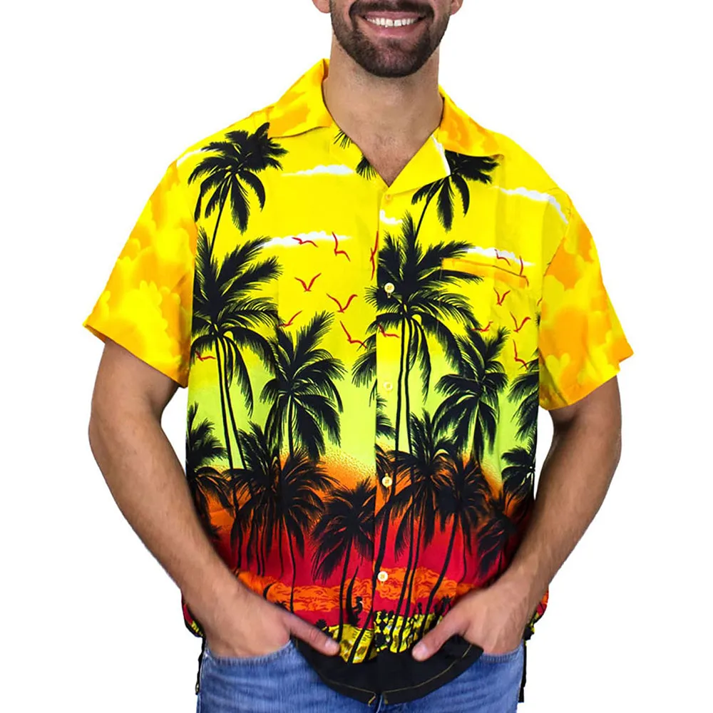 Funky Hawaiian Shirt Casual Men Unisex Beach Multi Colors