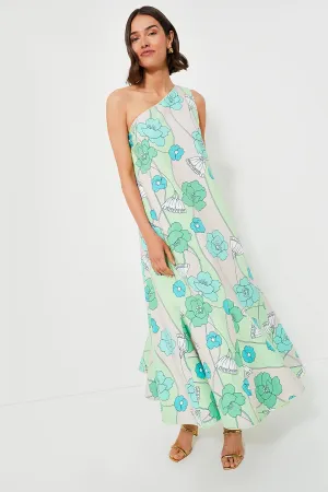 Green and Blue Floral Sabine Maxi Dress