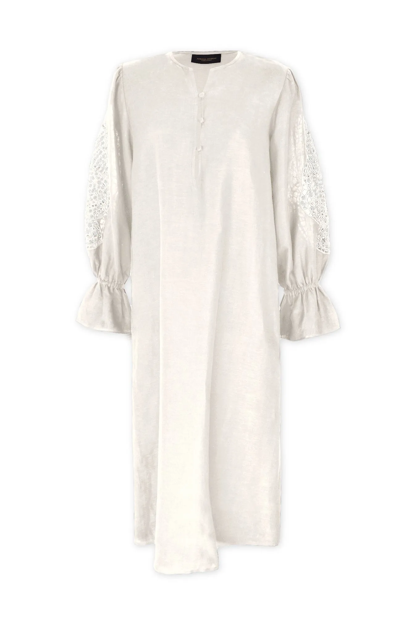 Marine Midi Dress With Seashell Embroidery