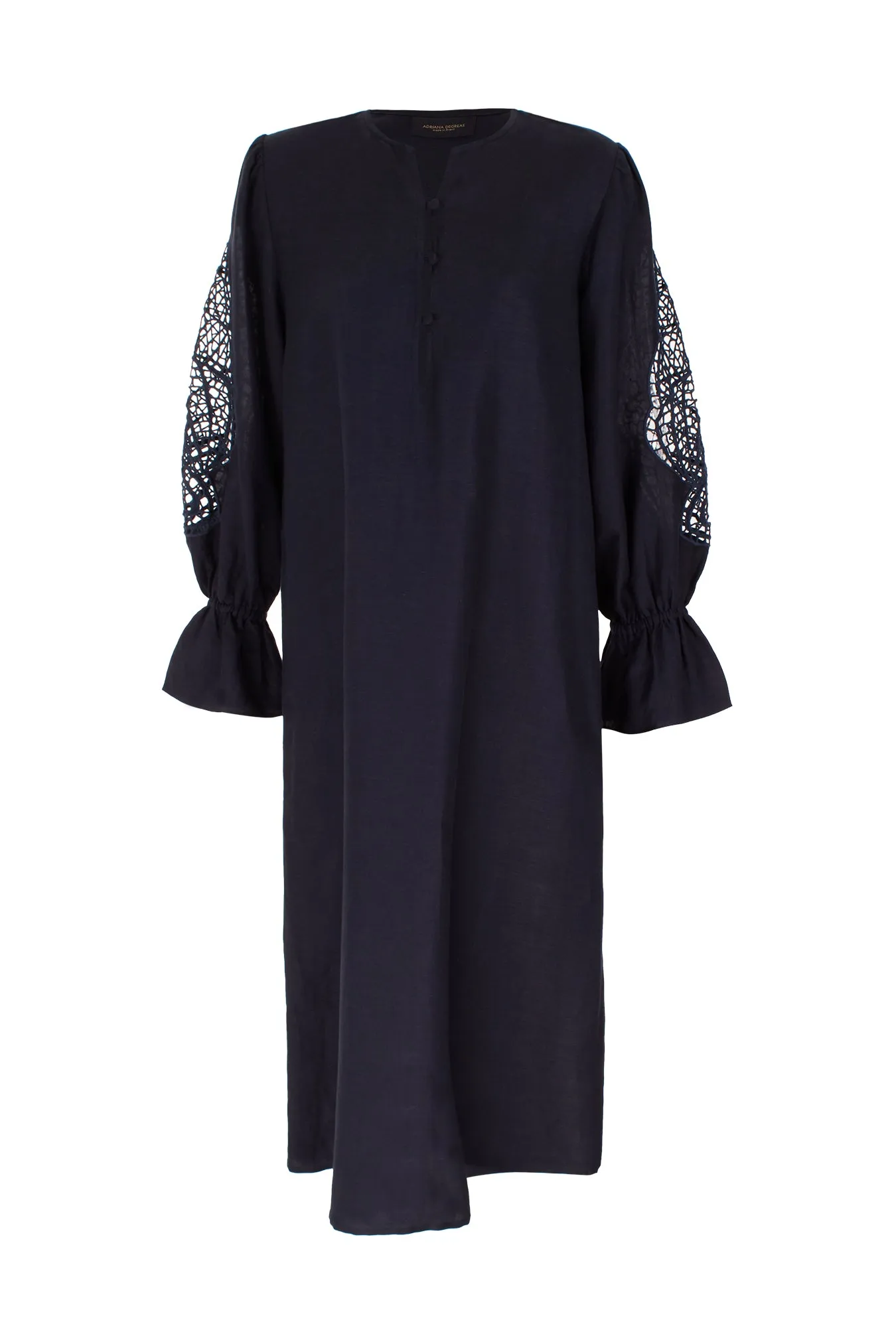 Marine Midi Dress With Seashell Embroidery