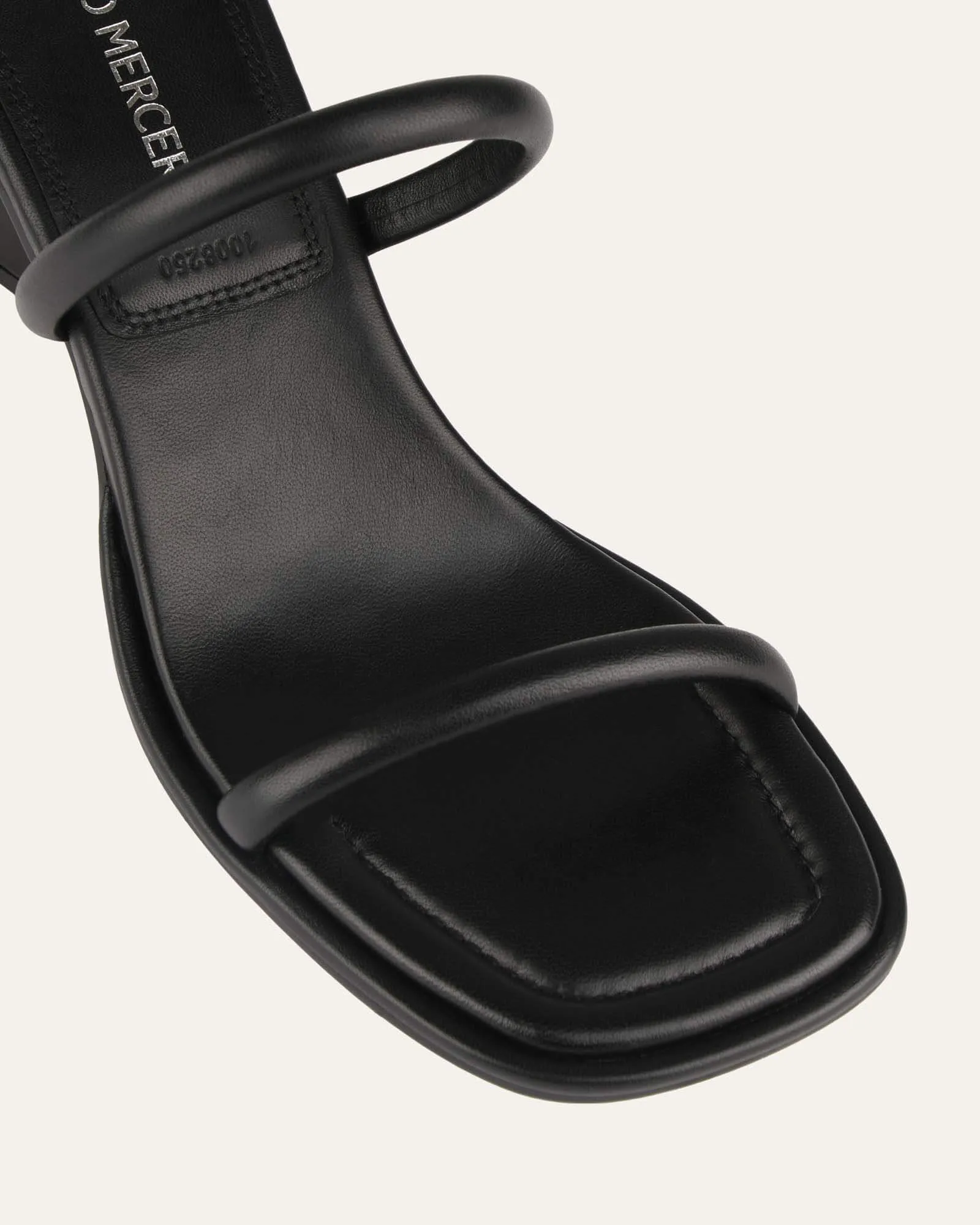 MIMI MID HEEL SANDALS BLACK LEATHER