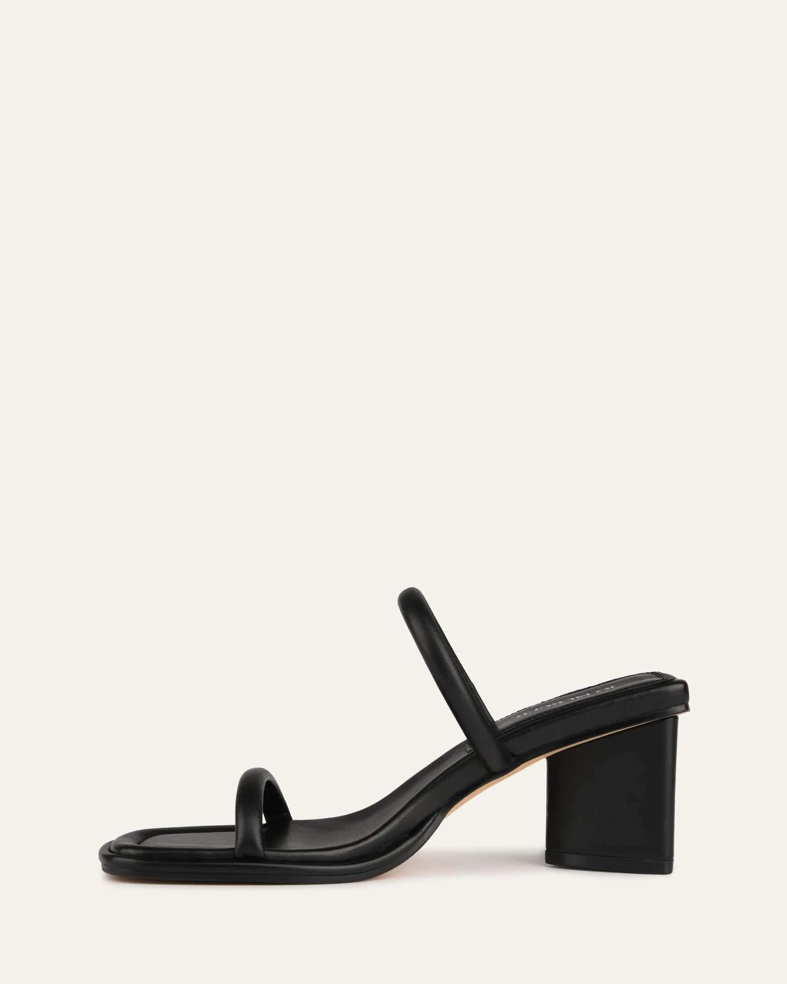 MIMI MID HEEL SANDALS BLACK LEATHER
