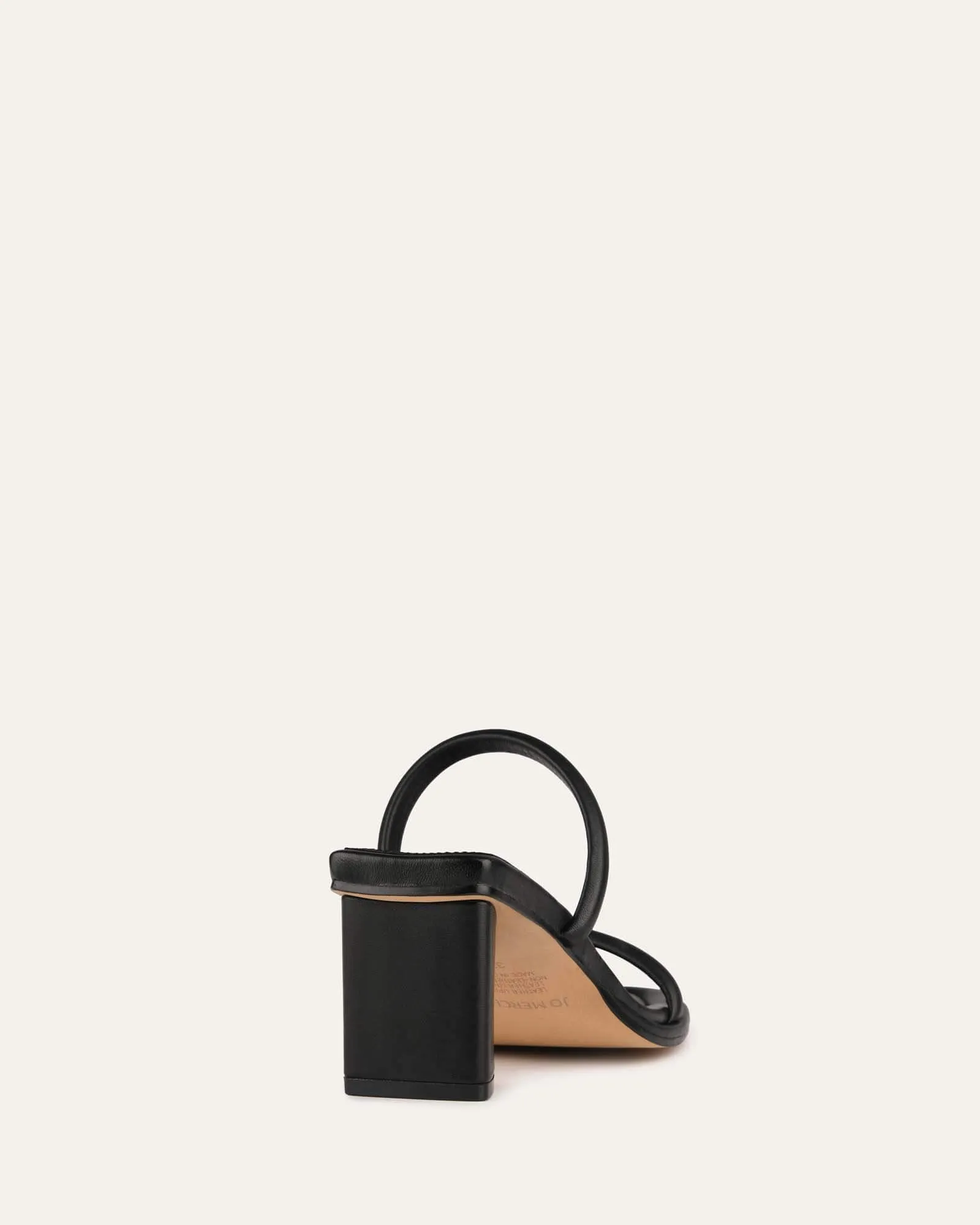 MIMI MID HEEL SANDALS BLACK LEATHER