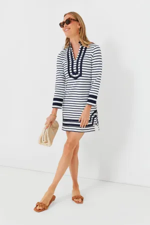 Navy and White Stripe Long Sleeve Knit Tunic