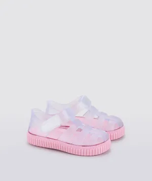 Nico clear with pink sole fisherman jellie sandal