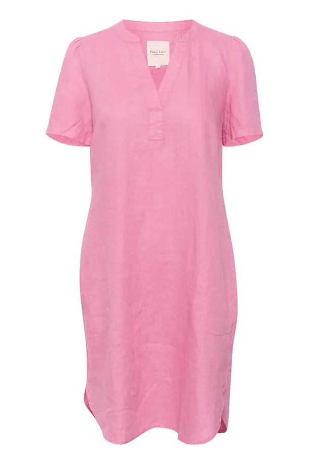 PART TWO AMINASE LINEN DRESS MORNING GLORY PINK