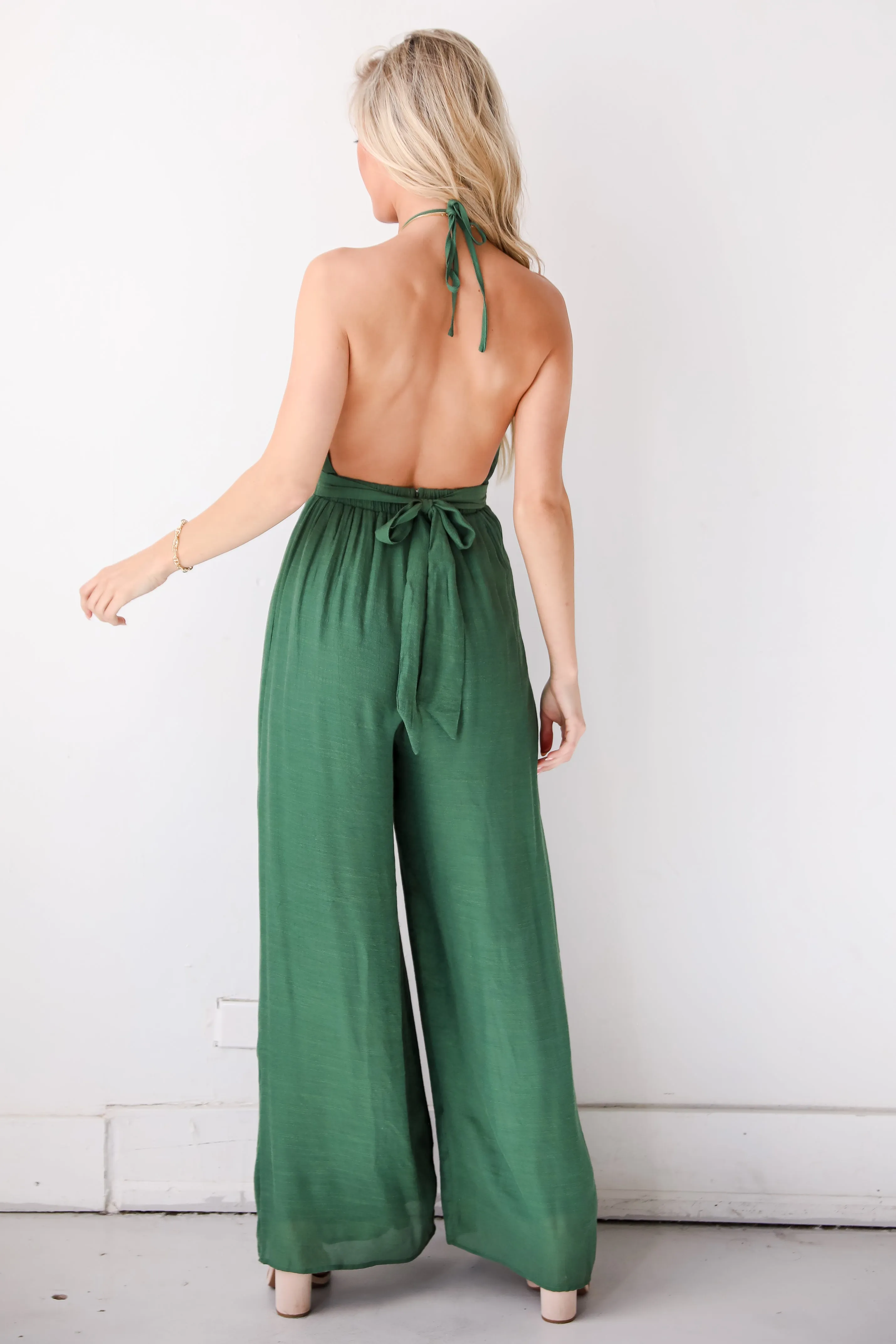 Precious Appearance Green Halter Jumpsuit