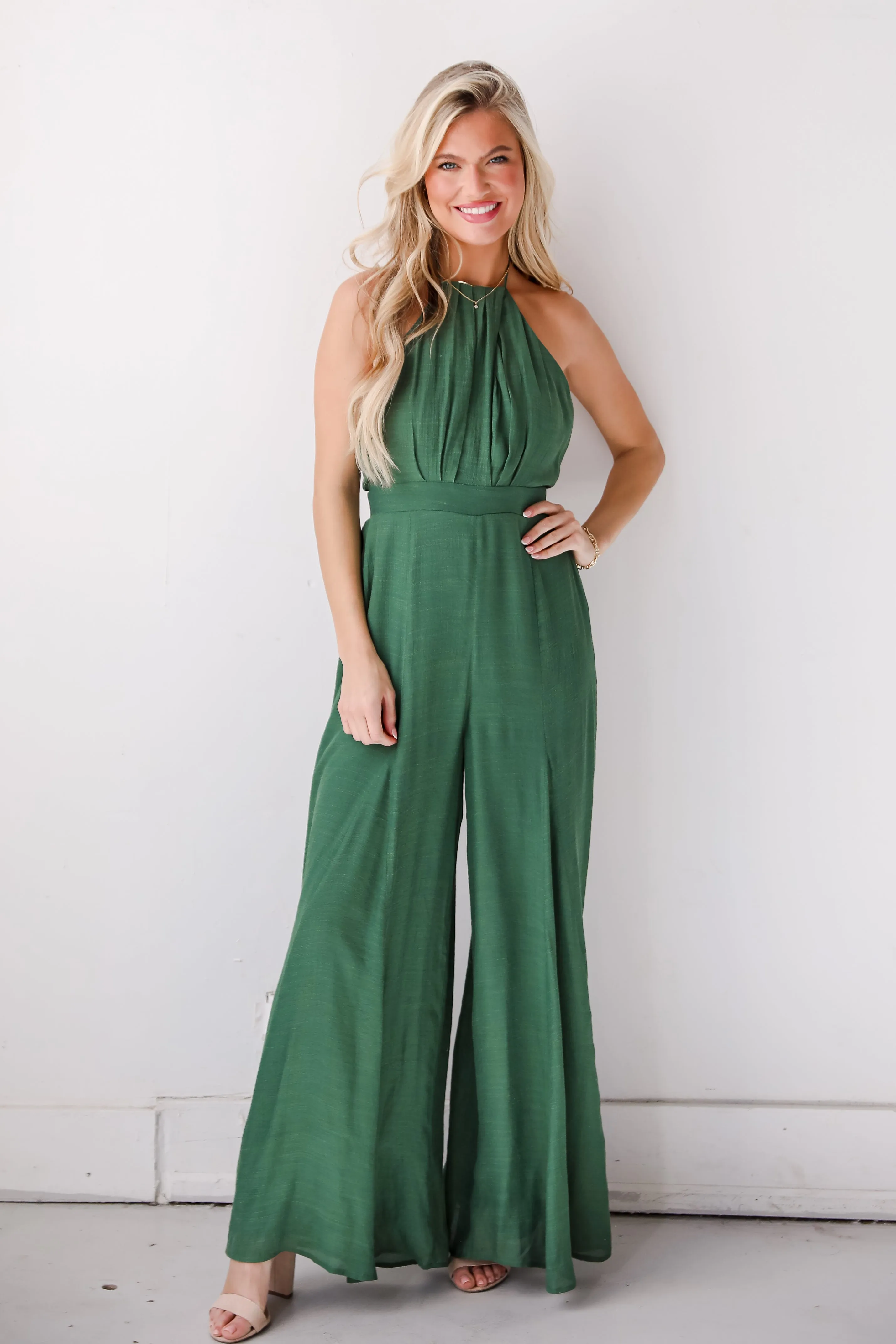Precious Appearance Green Halter Jumpsuit