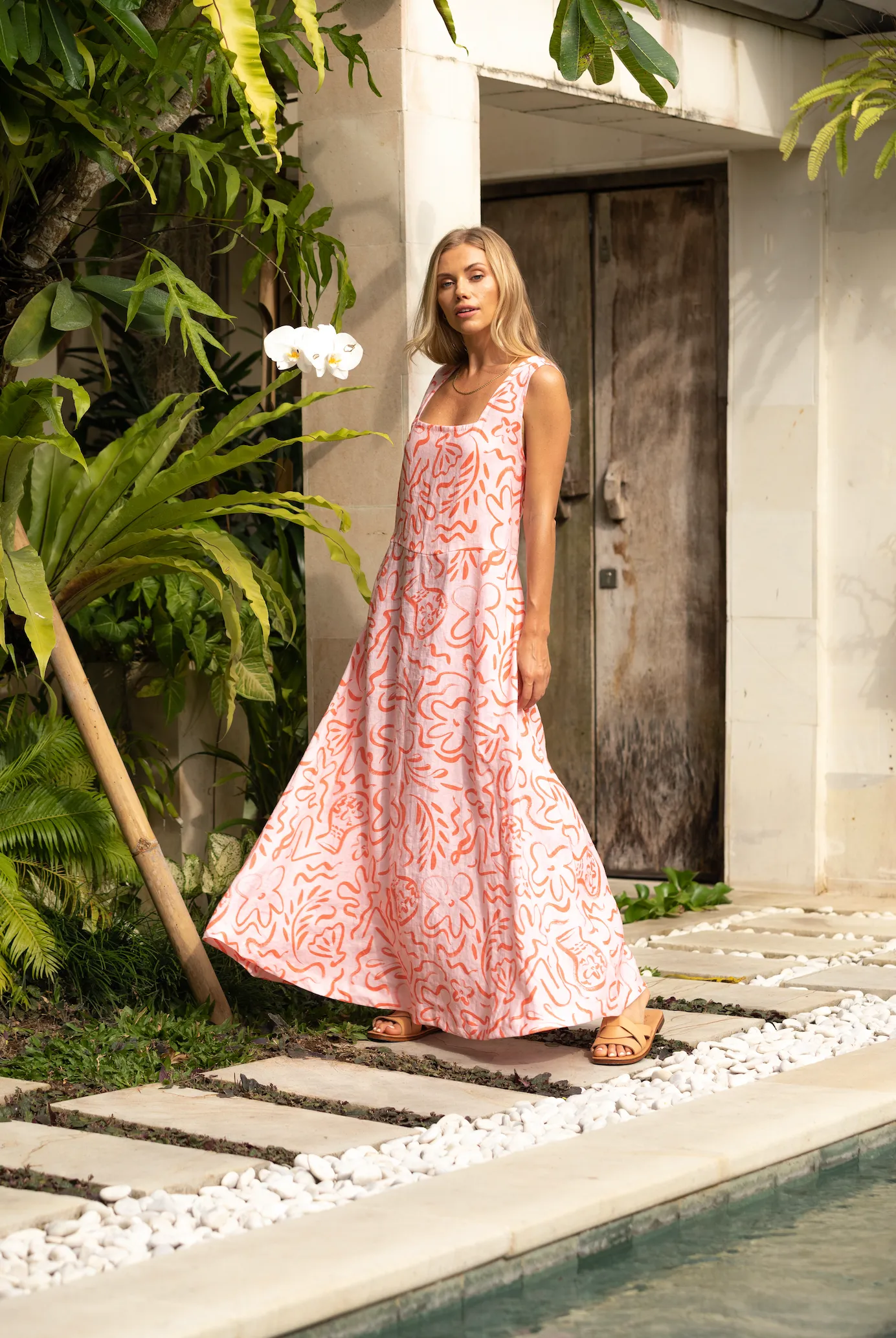 SALE Tulum Dress - Orange Island Escape
