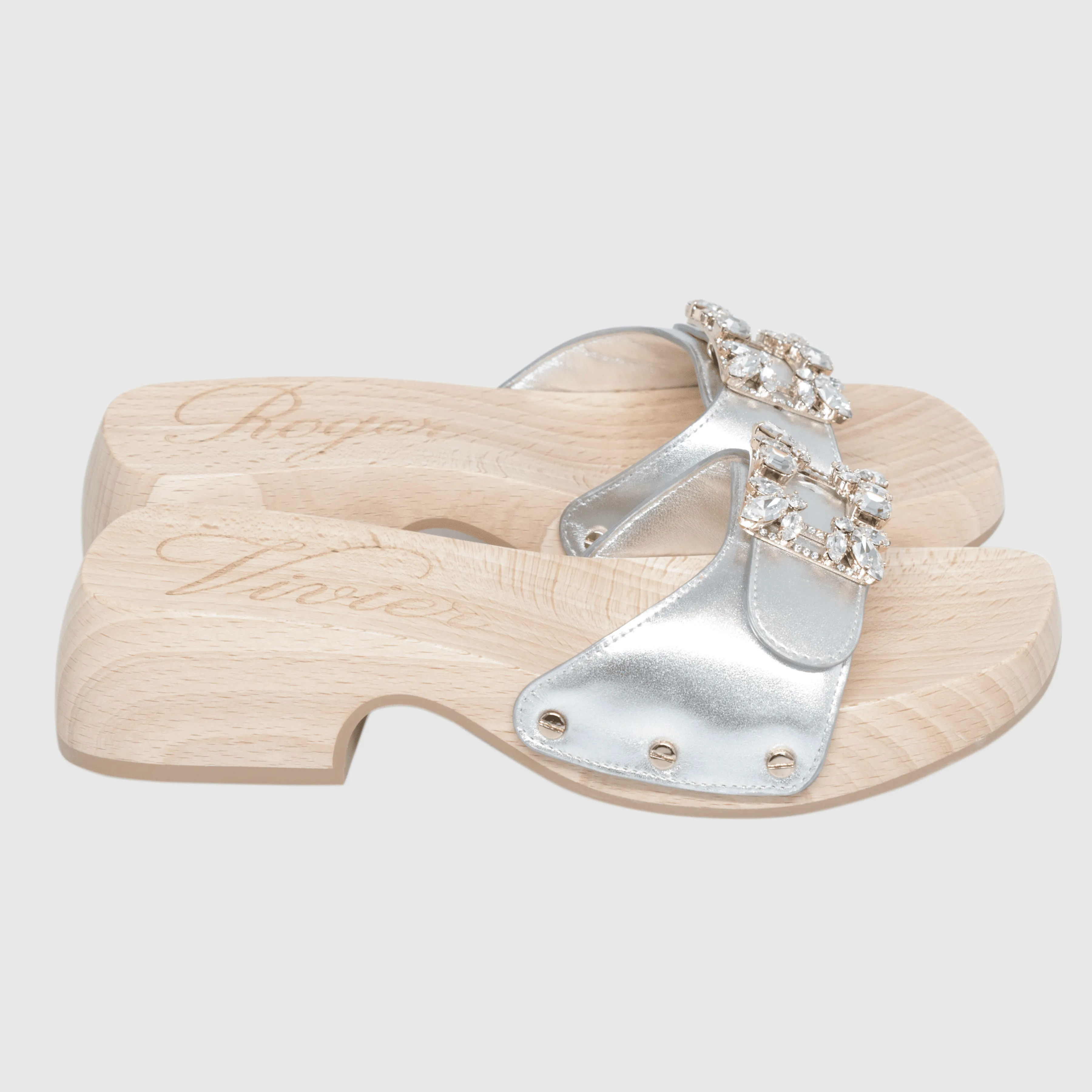 Silver Viv Embellished Mules