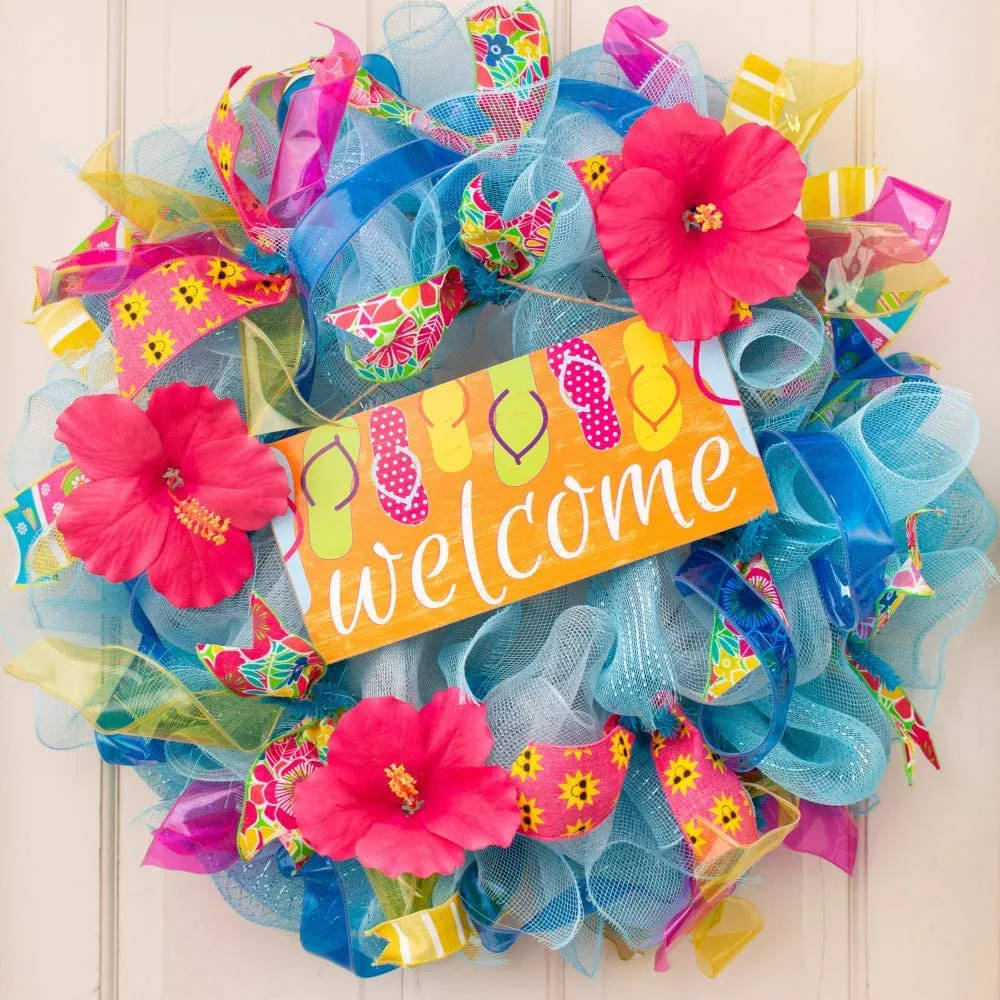 Summer Flip Flops Welcome Sign - 12.5" x 6"