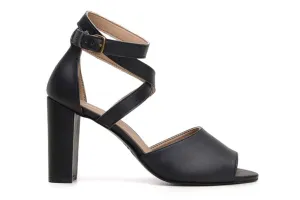 'Tatiana' vegan-leather high-heel by Ahimsa Shoes - black