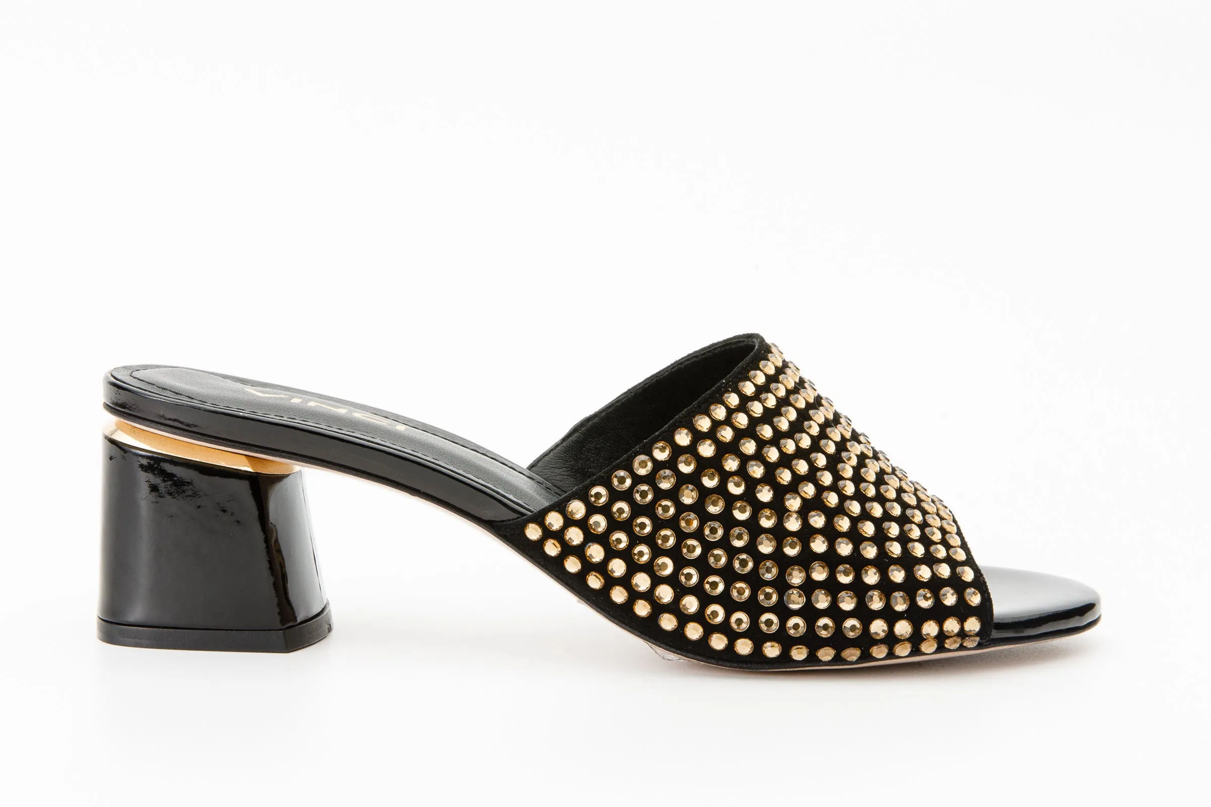 The Ailano Gold Glitter Leather Women Sandal