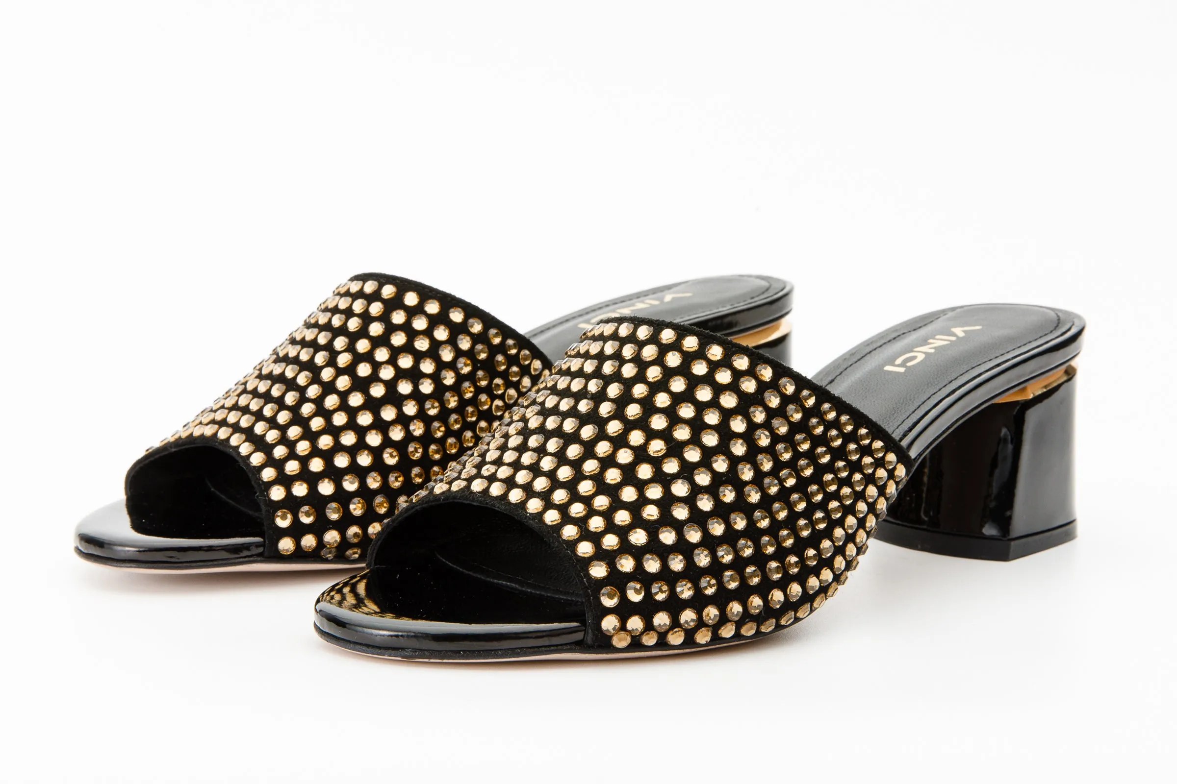 The Ailano Gold Glitter Leather Women Sandal
