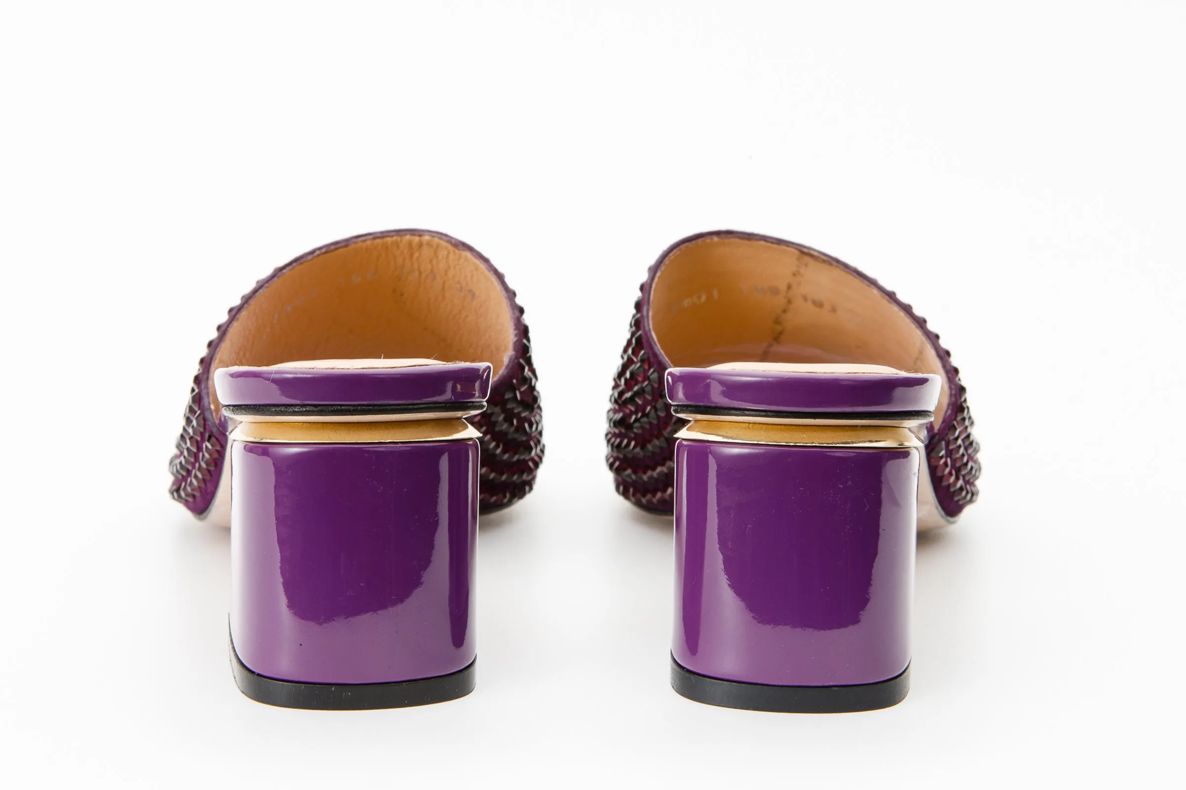 The Ailano Purple Glitter Leather Women Sandal