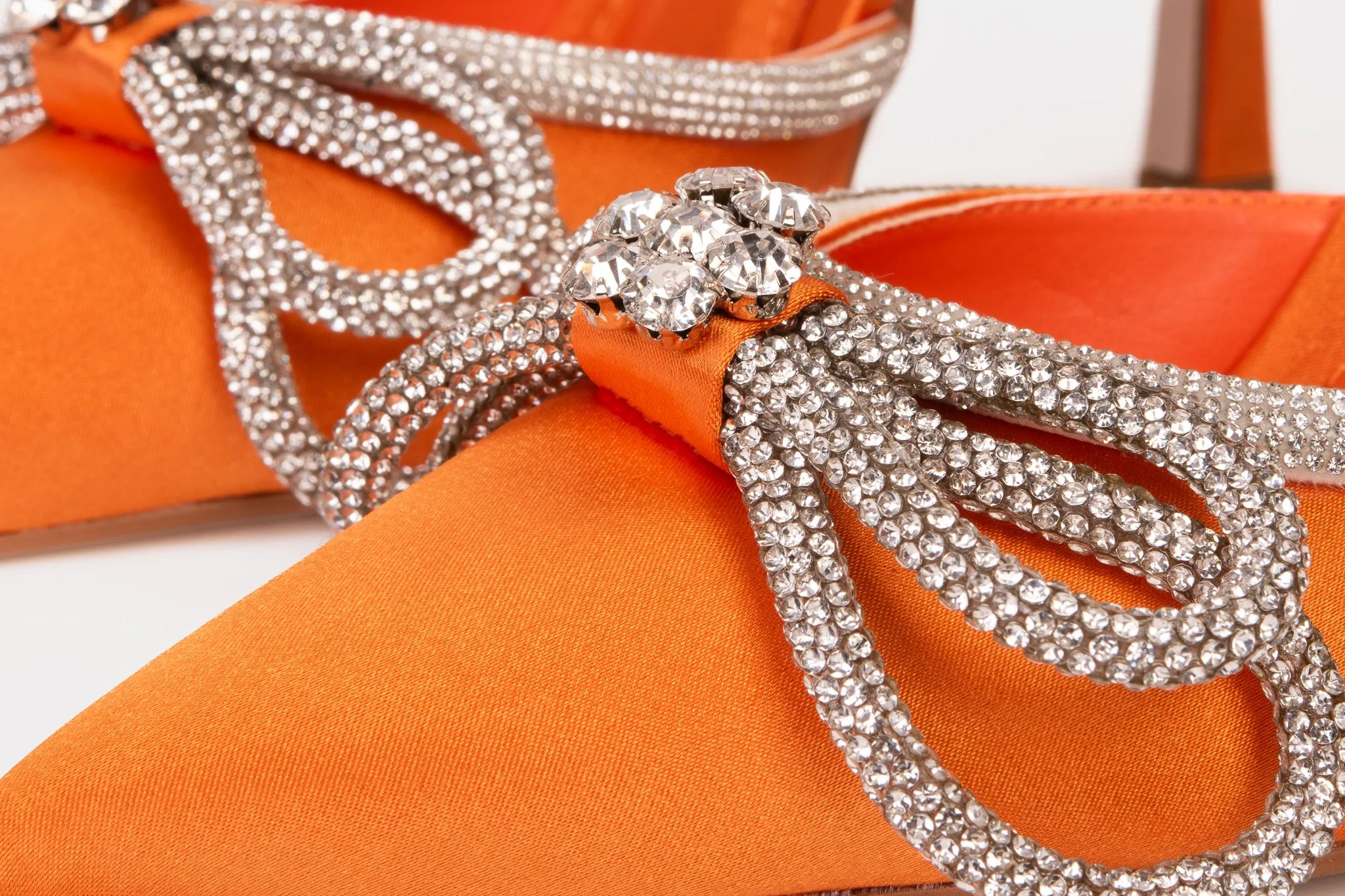 The Floransa Orange Leather Pointy Toe Ankle Strap Women Sandal