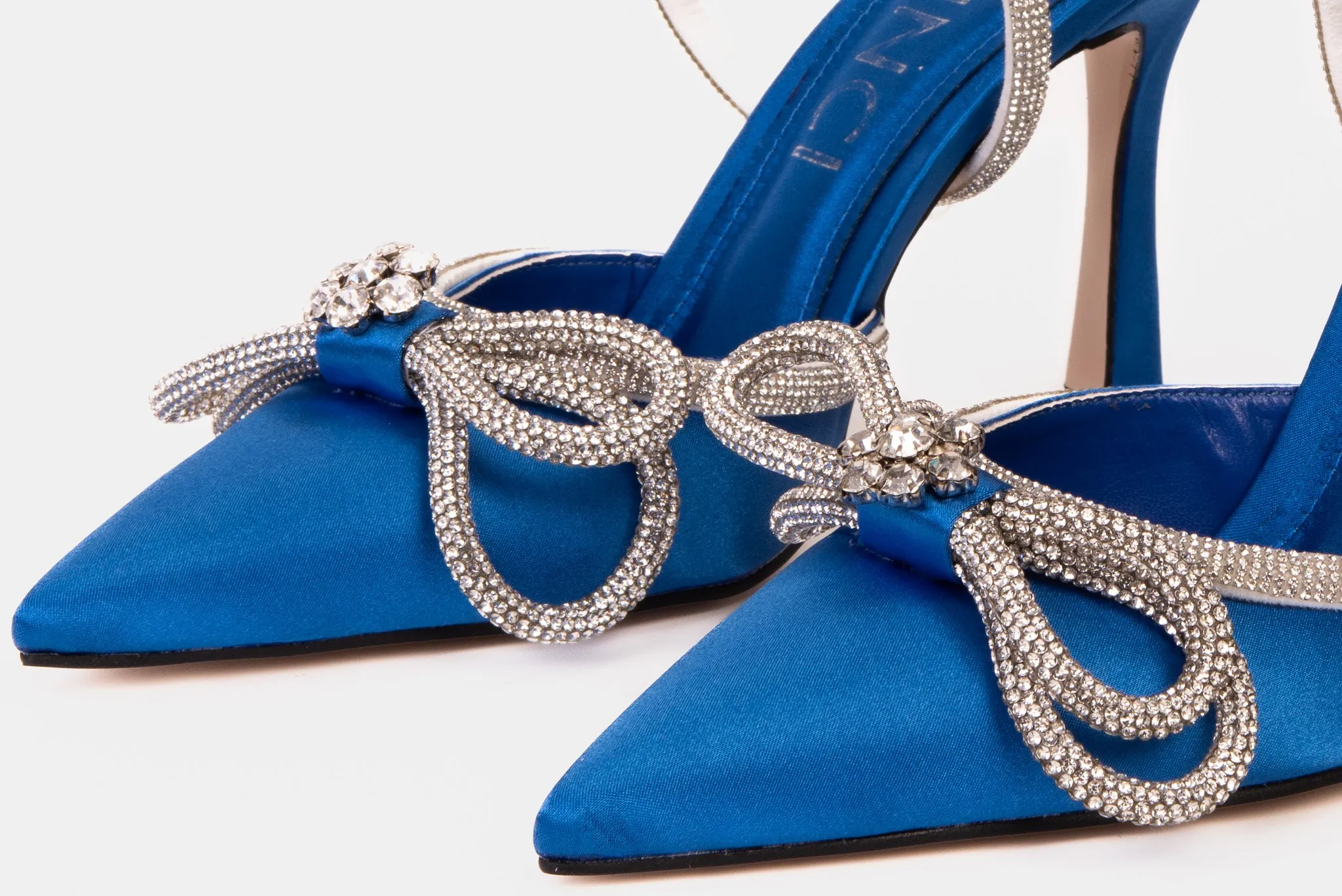 The Floransa Sax Blue Leather Pointy Toe Ankle Strap Women Sandal